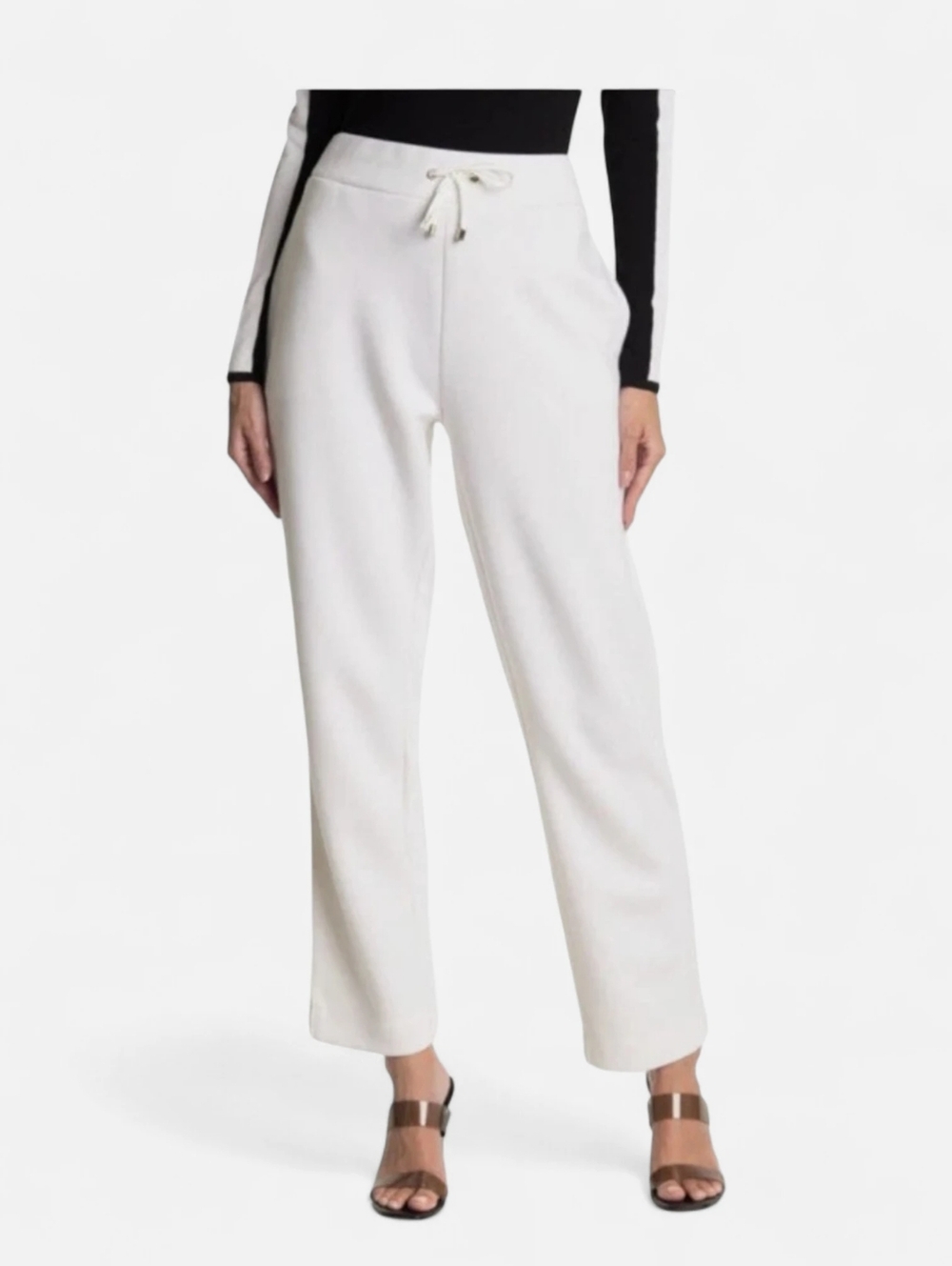 🆕 Ted Baker Relaxed Side Trim White Joggers Womens Size 4-6